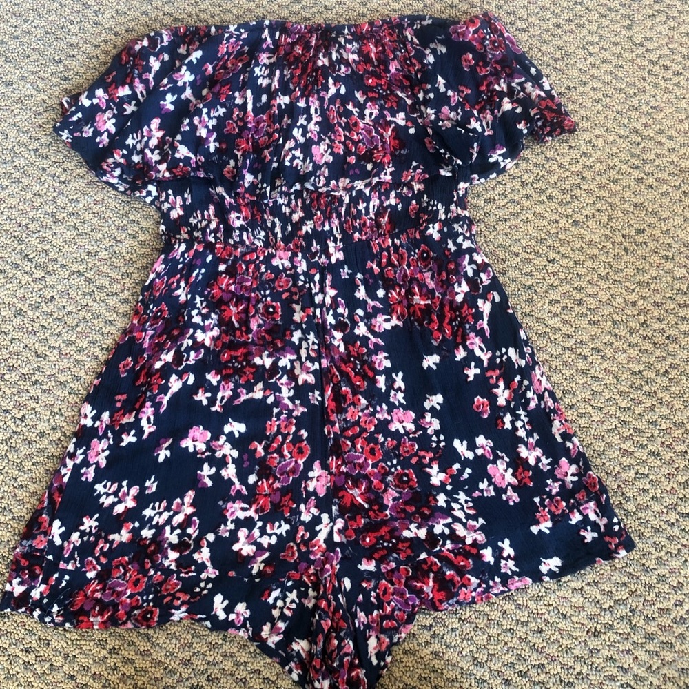 Strapless Floral Romper